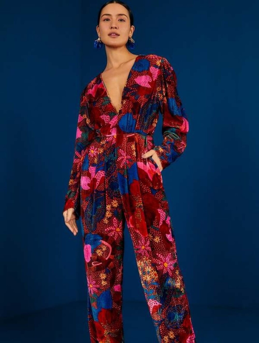 FARM Rio Jumpsuit Snake Garden Red